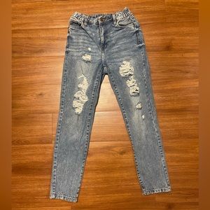 Women light blue straight jeans